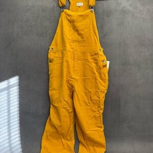 BRIXTON MUSTARD GOLDEN GLOW CORDUROY OVERALLS CHRISTINA CROP NWT SIZE SMALL